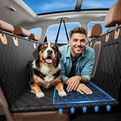 A-Pce 600D dog car seat cover back-hammock protects seats during muddy rides.