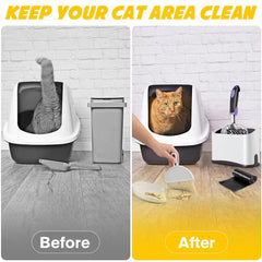 Apidgrowth cat caddy ergonomic handle reduces wrist strain during scooping.