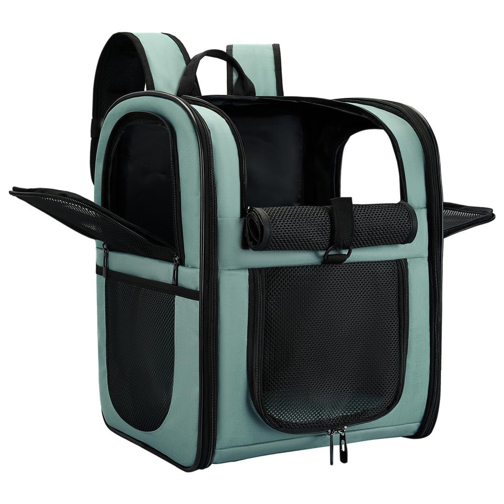 Apollo Walker dog cat carrier backpack blue front view for comfortable transport on hikes