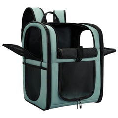 Apollo Walker dog cat carrier backpack blue front view for comfortable transport on hikes