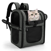 Apollo Walker pet carrier backpack exterior view in gray shows durable fabric for secure travel