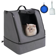 Apollo Walker portable cat travel litter box open shell for easy access on the go