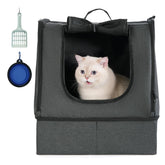 Apollo Walker portable cat travel litter box opened to show roomy interior for cats.