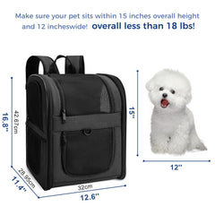 Apollo Walker carrier showing expandable side pockets for treats and bowls