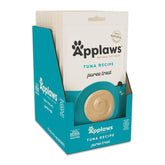 Applaws lickable treats tuna puree sachet packaging highlights natural ingredients.