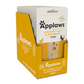 Applaws whole chicken rosemary loin sachet—premium single-ingredient treat for curious cats during snacking.