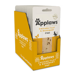 Applaws whole chicken rosemary loin sachet—premium single-ingredient treat for curious cats during snacking.
