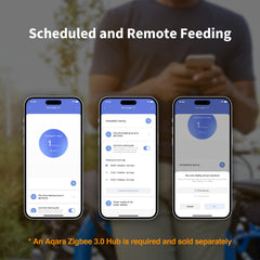 Aqara Smart Pet Feeder C1 dispensing action enabling timed meals.