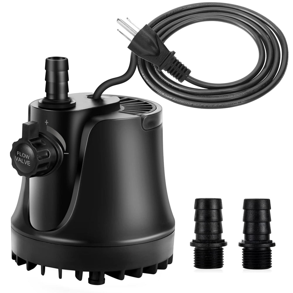 AQQA 265-800GPH submersible pump powering aquarium filtration and circulation.