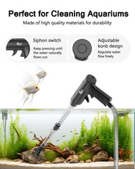 AQQA gravel cleaner with flow control knob enabling precise water regulation.