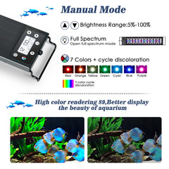 AQQA aquarium light sunrise-sunset DIY mode for gradual transitions.