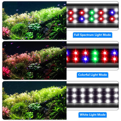 AQQA aquarium light with extendable brackets enabling adjustable height for best tank lighting.