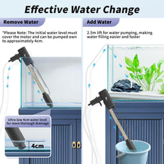 AQQA Quick-connect hose enables smooth, fast water changes.