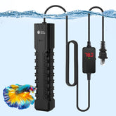 AquaMiracle 300W submersible heater with LED display provides precise temperature control in tanks.