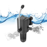 AquaMiracle powerhead front view shows double outlets for tank circulation