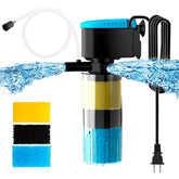 AquaMiracle submersible filter front view for crystal-clear water in 10-30 gallon tanks