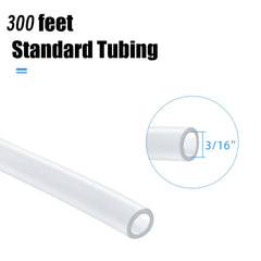 AQUANEAT aquarium airline tubing in tank demonstrates compatibility with saltwater and freshwater systems.
