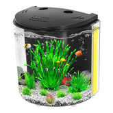 AQUANEAT fish tank with LED light on for bright, vibrant betta display.