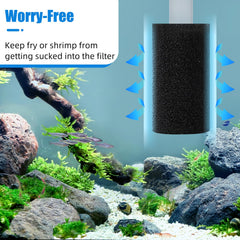 AQUANEAT sponge captures flakes and debris for clearer tank water