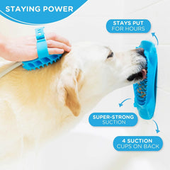 Aquapaw Lick Mat peanut butter treats help pace snacking and curb boredom.