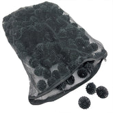 Aquarium Masters 300-count bio balls close-up show spine design boosting surface area for beneficial bacteria.