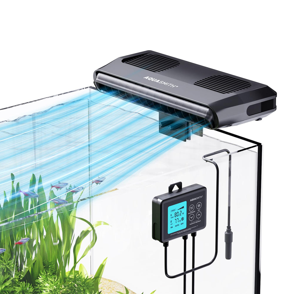 AQUASMITH Aquarium Chiller Fan front view for precise cooling of axolotl tanks