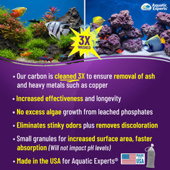 Aquatic Experts Activated Carbon pour demonstrates easy dosing and odor control.