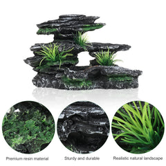 Aquazoo tall aquarium decor offers trees and caves for fish to explore.