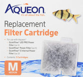 An Aqueon 06084 medium filter cartridge 3-pack boxes, ready-to-use filtration for aquariums.