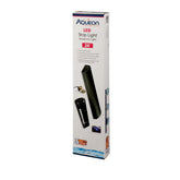 Aqueon LED Strip Light 24-inch mounted on a glass hood for bright daytime viewing.