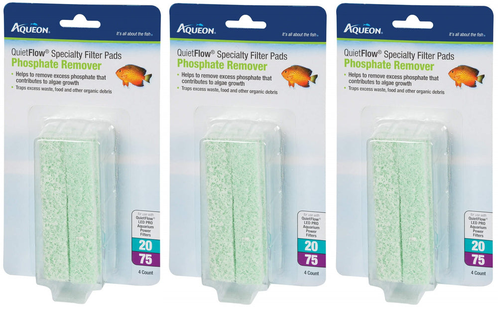 Aqueon QuietFlow Phosphate Remover Pad helps curb algae by removing phosphates.