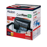 Aqueon QuietFlow 50 LED PRO filter front view showing compact filtration unit