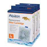 Aqueon replacement cartridge dual-sided close-up with dense-floss for clearer water.