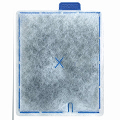 Aqueon replacement filter cartridge front view illustrating easy FRONT tab installation.