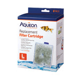 Aqueon replacement filter cartridge large pack shows six-pack convenience for consistent filtration.