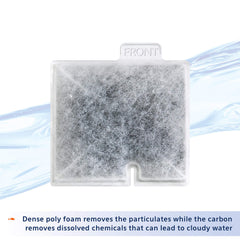 Aqueon replacement filter cartridge small even carbon distribution promotes consistent filtration.
