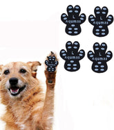 Aqumax dog paw protector anti-slip pads on floor provide secure traction on hardwood floors.