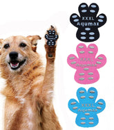 Aqumax dog paw protector pads XXXL multicolor laid out to boost traction on slick floors