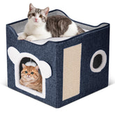 Areerlaf cat bed cave side view showing enclosed hideaway for cozy naps.