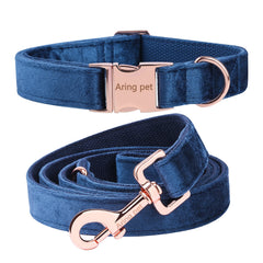 Aring Pet Velvet dog collar close-up shows soft texture for comfortable daily walks.