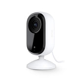 Arlo Essential Indoor Camera front view for steady, discreet room monitoring.