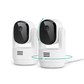 Arlo Essential Indoor Pan Tilt Camera 2K front view delivers crisp live monitoring.