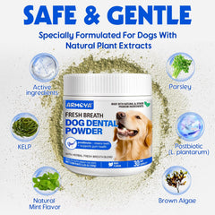 ARMOYA powder sprinkled over dog food for easy oral hygiene