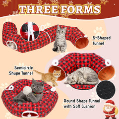 Arrowbash Cat Tunnel central padded mat provides extra comfort for relaxed naps and lounging.