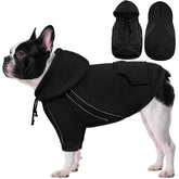 ASENKU Cozy Dog Hoodie front view in black for a snug fit on all breeds
