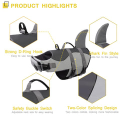 ASENKU dog life jacket rescue handle close up easy retrieval from water