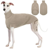 ASENKU dog sweater apricot XS wearing for warm, comfortable small greyhounds.