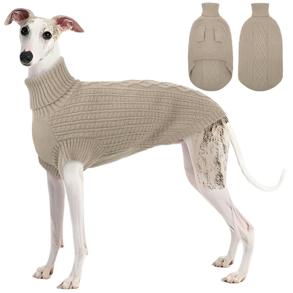 ASENKU dog sweater cable-knit close-up warms small breeds on chilly days