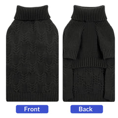 ASENKU dog sweater knit cable design enhances cozy style for festive seasons.