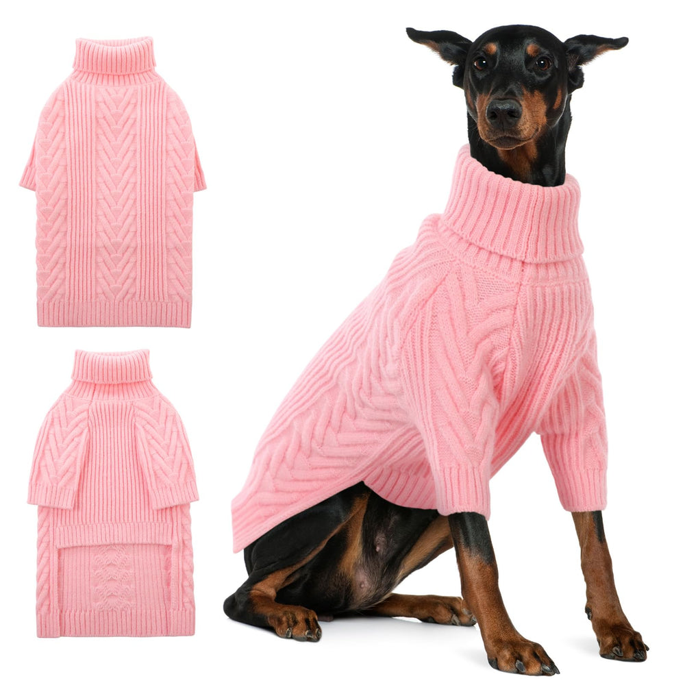 ASENKU extra-large dog sweater pink 3XL keeps dogs warm during chilly walks